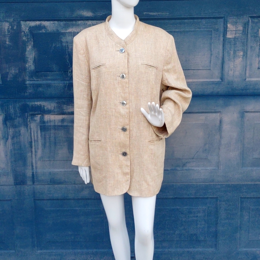 HARVE' BENARD Pour La Femme by Benard Holzman Pure Linen Coat (UKRAINE)